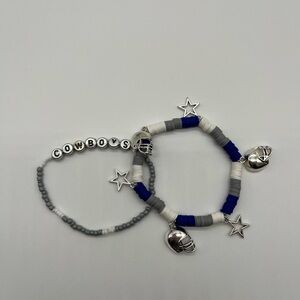Cowboys inspired beaded bracelet set